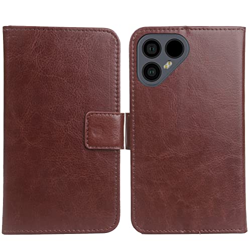 Gukas PU Leder Tasche Hülle Für Fairphone 4 6.3" Handy Flip Lederhülle Handyhülle Brieftasche Schutz Case Cover Etui (Braun) von Gukas