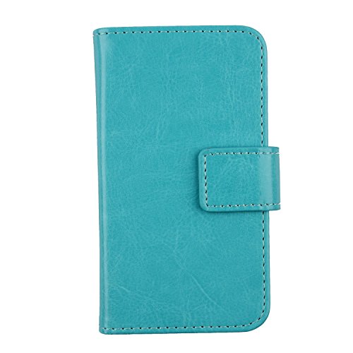 Gukas PU Leder Tasche Hülle Für Odys Slade X55 5.5" Handy Flip Design Brieftasche mit Karten Slots Schutz Protektiv Case Cover Etui Skin (Farbe: Blau) von Gukas