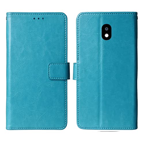 Gukas Premium Flip Book Stand Brieftasche Leder Tasche Schütz Hülle Handy Case Für Cat S42 / S42 H+ 5.5" TPU Silikon Schale Business Abdeckung Wallet Cover Etui Holder (Blau) von Gukas