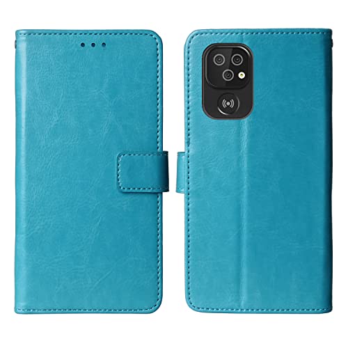 Gukas Premium Flip Book Stand Brieftasche Leder Tasche Schütz Hülle Handy Case Für Doro 8100/8110 / 8100 Plus 6.1" Business Abdeckung Wallet Cover Etui Holder (Blau) von Gukas
