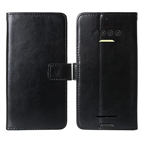 Gukas Premium Flip Book Stand Brieftasche Leder Tasche Schütz Hülle Handy Case Für Oukitel IIIF150 R2022 / MF150 R2022 TPU Silikon Schale Business Abdeckung Wallet Cover Etui Holder (Schwarz) von Gukas