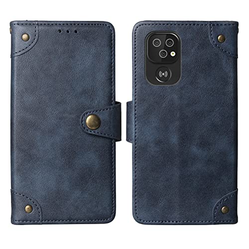 Gukas Stand Leder Case Handy Schütz Hülle Für Doro 8100/8110 / 8100 Plus 6.1" Abdeckung Flip Lederhülle Handyhülle Brieftasche Schutzhülle Premium Wallet Cover Etui (Blau) von Gukas