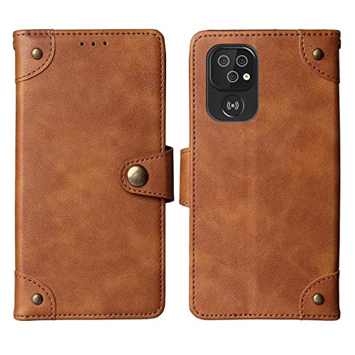 Gukas Stand Leder Case Handy Schütz Hülle Für Doro 8100/8110 / 8100 Plus 6.1" Abdeckung Flip Lederhülle Handyhülle Brieftasche Schutzhülle Premium Wallet Cover Etui (Braun) von Gukas