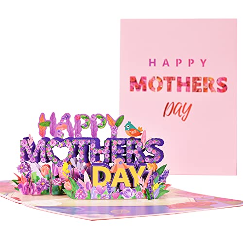 Gukasxi Happy Mother's Day Grußkarte, 3D Pop Up Karte mit Umschlägen zum Muttertag, Muttertagsgeschenke für Mama, Ehefrau, Schwester, Oma, Stiefmutter, Schwiegermutter, Dankeskarte für Mutti von Gukasxi