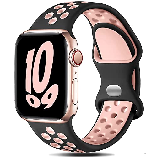 Gulemfy Armband Kompatibel mit Apple Watch Armband 44mm 42mm 45mm 49mm 38mm 40mm 41mm, Atmungsaktiv Silikon Armband Kompatibel mit iWatch Series Ultra SE/8/7/6/5/4/3/2/1 Herren Damen von Gulemfy