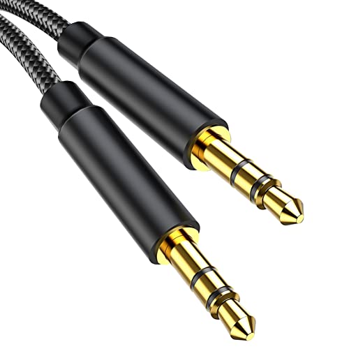 Gulemfy Aux Kabel 3.5mm, Audio Kabel Klinkenkabel [5M] Stereo Audiokabel Klinke auf Klinke, Nylon Geflochtenes Metallstecker Kompatibel mit Auto Smartphone Kopfhörer Tablet Lautsprecher von Gulemfy