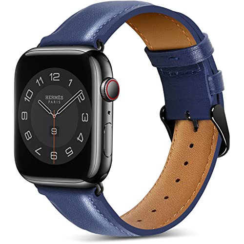 Gulemfy Kompatibel mit Apple Watch Armband - Lederarmband Retro 49mm 45mm 44mm 42mm 41mm 40mm 38mm Armbänder, Herren Damen Business Ersatzband für iWatch Band Serie Ultra SE 8/7/6/5/4/3/2/1 von Gulemfy