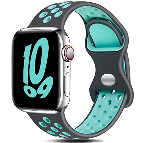 Gulemfy Kompatibel mit Apple Watch Armband - Sportarmband 44mm 42mm 45mm 49mm 38mm 40mm 41mm, Atmungsaktiv Silikon Armband Kompatibel mit iWatch Series Ultra SE/8/7/6/5/4/3/2/1 Herren Damen von Gulemfy