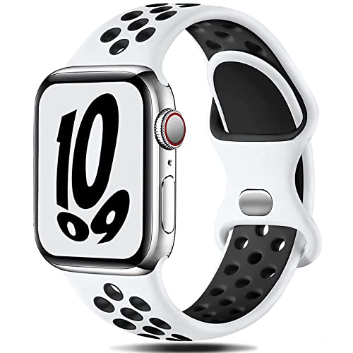 Gulemfy Kompatibel mit Apple Watch Armband - Sportarmband 44mm 42mm 45mm 49mm 38mm 40mm 41mm, Atmungsaktiv Silikon Armband Kompatibel mit iWatch Series Ultra SE/8/7/6/5/4/3/2/1 Herren Damen von Gulemfy