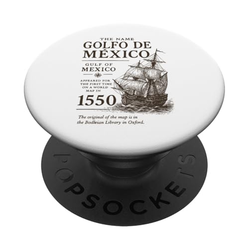 Der Name Golfo De Mexico Golf von Mexiko erschien 1550 PopSockets Klebender PopGrip Der Name Golfo De Mexico Golf von Mexiko erschien 1550 PopSockets Klebender PopGrip von Gulf Of Mexico Est 1550 Apparel Gifts