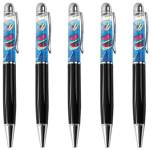 Gullor 5 Stück Druckkugelschreiber Bling Dynamic Floating Liquid Sand Glitter Pen Ocean Series von Gullor