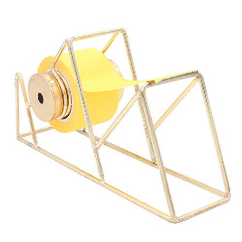 Gullor Desktop Tape Dispenser, Drahtmetall-Kreativbandhalter, Stil A (Gold) von Gullor