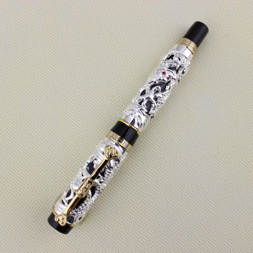 Gullor Erweiterte F¨¹llfederhalter Jinhao chinese dragon bronze wei? mit schwarzen schweren gife Stift von Gullor