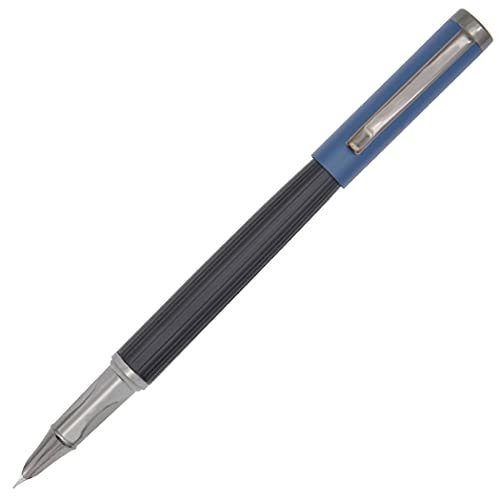 Gullor Füllfederhalter, schwarzer Kupferschaft, feine Spitze, glattes Schreibgerät mit Konverter, blau von Gullor