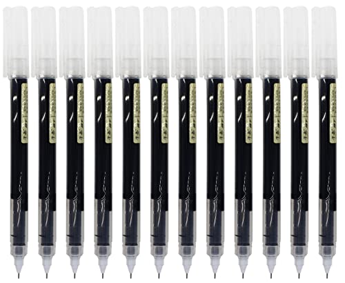 Gullor Tintenroller mit flüssiger Tinte, 0,5 mm feine Spitze, schnell trocknende Stifte zum Schreiben, Notizen und Zeichnen, schwarze Tinte, 12 Stück von Gullor