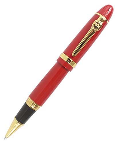Gullor schwerer großer Tintenroller 159, Goldkante, schwarze Tinte (0,7 mm), rot von Gullor