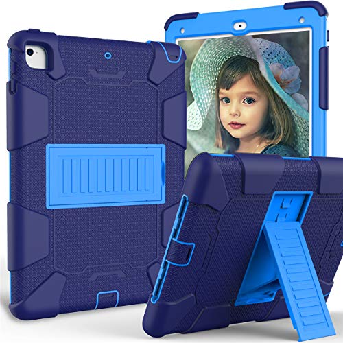 Schutzhülle für iPad 9.7 2018/2017, 3-lagige Hybrid-Schutzhülle, robust, mit Standfunktion, Displayschutz und Kamera-Fallschutz, stoßabsorbierend Blau Marineblau/blau von GuluGuru