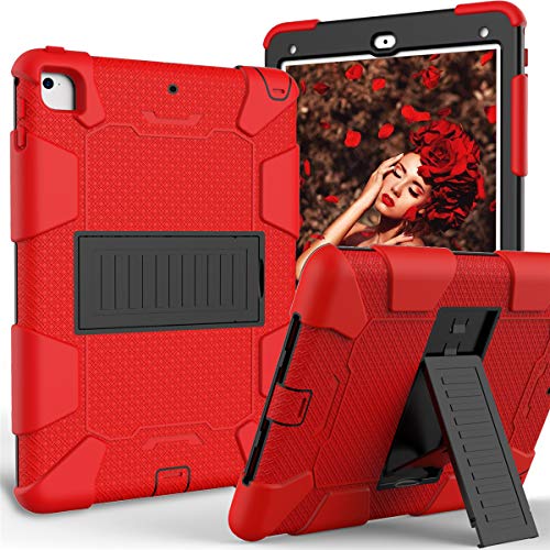 Schutzhülle für iPad 9.7 2018/2017, 3-lagige Hybrid-Schutzhülle, robust, mit Standfunktion, Displayschutz und Kamera-Fallschutz, stoßabsorbierend Rot rot/schwarz von GuluGuru