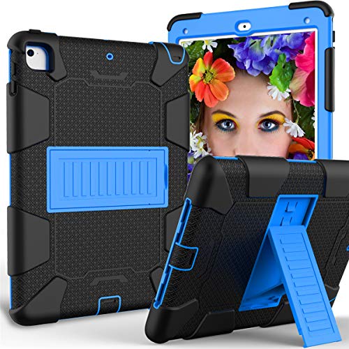 Schutzhülle für iPad Air 2 (2014 Version), 3-lagige Hybrid-Schutzhülle mit Standfunktion, Displayschutz und Kamera-Fallschutz, stoßabsorbierend Schwarz schwarz/blau von GuluGuru