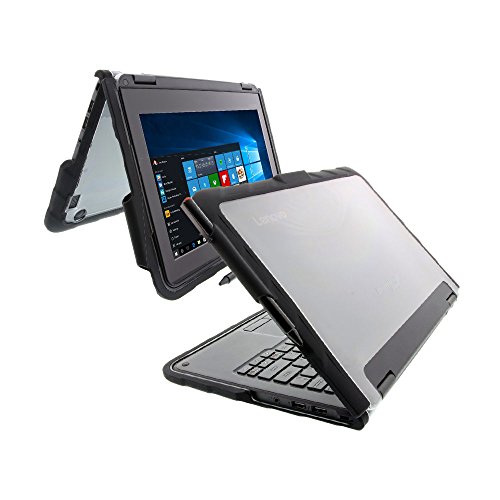 Gumdrop DropTech Schutzhülle für Lenovo N24 Flip und Lenovo 300E Winbook (Windows) Laptop für K-12 Studenten, Lehrer Kinder – Schwarz, robust, stoßdämpfend, extremer Fallschutz von Gumdrop