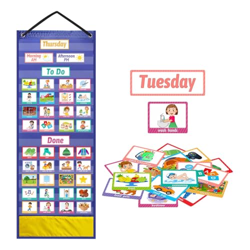 Kids Visual Schedule, Weekly Planner Board, Educational Flexible Organizer, Magnetic Board, for Time Management, Special Needs Learning, Daily Routine, 13.39x36.81x0.39 Inches von Gungtj