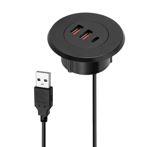 Recessed Grommet, Desk Hole with USB Outlets, 59.06 Inches Quick Application, Round Flush-Mount Design, Cord Charger Block for Furniture, Mobile Phones, Tablets Recessed Grommet, Desk Hole with USB Outlets, 59.06 Inches Quick Application, Round Flush-Mount Design, Cord Charger Block for Furniture, Mobile Phones, Tablets von Gungtj