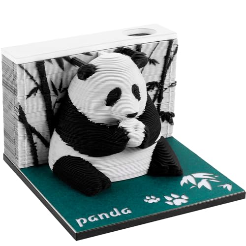 3D Schreibtischnoten Pad,Seiten kreative Panda Memo Pad,DIY 3D Memo Papier Carving Kunst für Home Office Desktop Dekoration Geburtstagsgeschenk(A) von Guniata