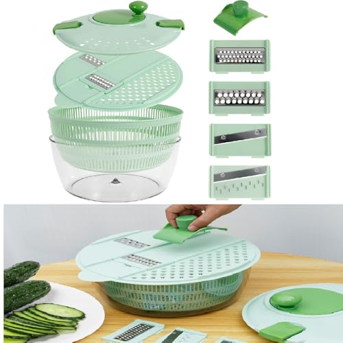 Fruit Spinner Cleaner,Fruchtreiniger Spinner 4000 ml,Multifunktionale Obstwäscher mit 3 Klingen,Effiziente Reinigung,für Kräuter, Beeren und Salat(grün) von Guniata