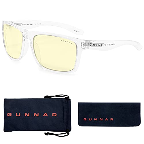 Gunnar Gaming- und Computerbrille - Intercept, Amber Linsen 65% Blaulicht und 100% UV-Schutz - Augenschonende Blaulicht-Brille, Premium, reduziert Augenbelastung, von Gunnar