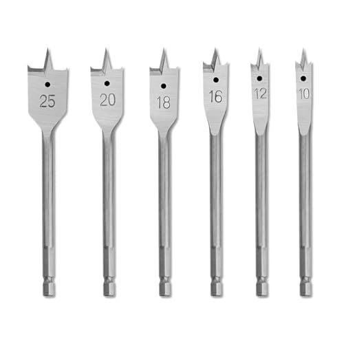 Gunpla 6tlg. Professional Flachfräsbohrer Set 10-25mm, 1/4" Sechskantschaft, Holzbohrer Flachsenker für Weich- und Hartholz, in Rolltasche Gunpla 6tlg. Professional Flachfräsbohrer Set 10-25mm, 1/4" Sechskantschaft, Holzbohrer Flachsenker für Weich- und Hartholz, in Rolltasche von Gunpla