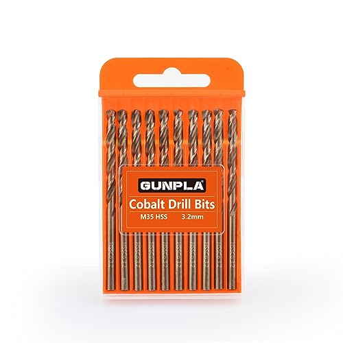 Gunpla M35 HSS Cobalt Bohrer Set 3.2MM 10-tlg. Spiralbohrer Stahlbohrer Eisenbohrer Metallbohrer Set für Edelstahl, Aluminium, Hartplastik und Hölzern Gunpla M35 HSS Cobalt Bohrer Set 3.2MM 10-tlg. Spiralbohrer Stahlbohrer Eisenbohrer Metallbohrer Set für Edelstahl, Aluminium, Hartplastik und Hölzern von Gunpla