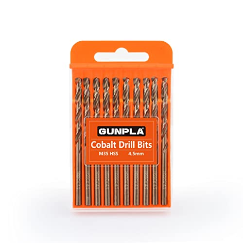 Gunpla M35 HSS Cobalt Bohrer Set 4.5MM 10-tlg. Spiralbohrer Stahlbohrer Eisenbohrer Metallbohrer Set für Edelstahl, Aluminium, Hartplastik und Hölzern Gunpla M35 HSS Cobalt Bohrer Set 4.5MM 10-tlg. Spiralbohrer Stahlbohrer Eisenbohrer Metallbohrer Set für Edelstahl, Aluminium, Hartplastik und Hölzern von Gunpla