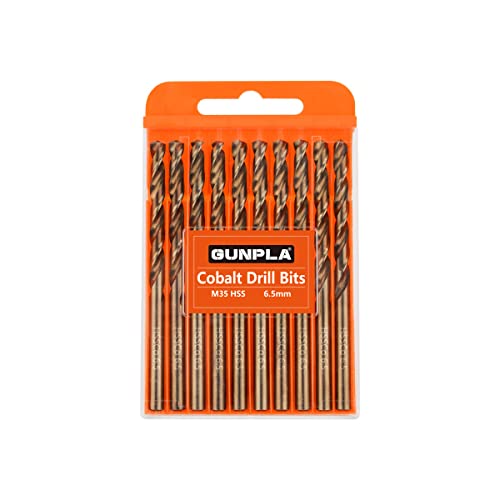 Gunpla M35 HSS Cobalt Bohrer Set 6.5MM 10-tlg. Spiralbohrer Stahlbohrer Eisenbohrer Metallbohrer Set für Edelstahl, Aluminium, Hartplastik und Hölzern Gunpla M35 HSS Cobalt Bohrer Set 6.5MM 10-tlg. Spiralbohrer Stahlbohrer Eisenbohrer Metallbohrer Set für Edelstahl, Aluminium, Hartplastik und Hölzern von Gunpla
