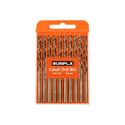 Gunpla M35 HSS Cobalt Bohrer Set 6MM 10-tlg. Spiralbohrer Stahlbohrer Eisenbohrer Metallbohrer Set für Edelstahl, Aluminium, Hartplastik und Hölzern Gunpla M35 HSS Cobalt Bohrer Set 6MM 10-tlg. Spiralbohrer Stahlbohrer Eisenbohrer Metallbohrer Set für Edelstahl, Aluminium, Hartplastik und Hölzern von Gunpla