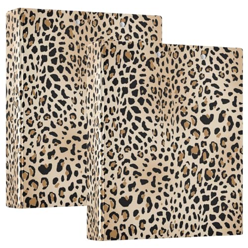 GuoChe Leopard Gold 3-Ring-A4-Ordner mit 200 Blatt, 2 Stück, Durchsichtige Innenfächer, Ideal für Schule, Büro und Zuhause GuoChe Leopard Gold 3-Ring-A4-Ordner mit 200 Blatt, 2 Stück, Durchsichtige Innenfächer, Ideal für Schule, Büro und Zuhause von GuoChe