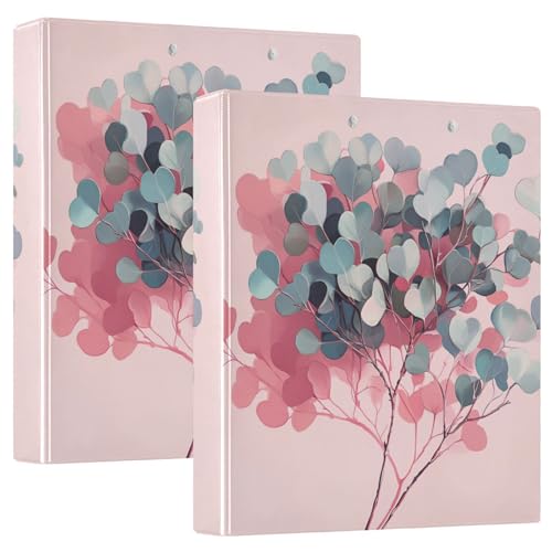 Notizbuch mit Eukalyptus-Herzen, Vinyl, 3 Ringe, 3,8 cm, Notizbuch, Ordner mit Innentaschen, 1/2 Packungen, College-Ordner für Studenten, Hardcover Notizbuch mit Eukalyptus-Herzen, Vinyl, 3 Ringe, 3,8 cm, Notizbuch, Ordner mit Innentaschen, 1/2 Packungen, College-Ordner für Studenten, Hardcover von GuoChe