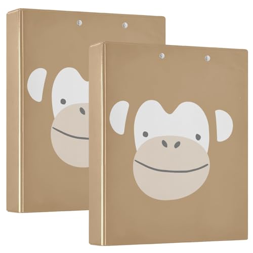 Ordner mit 3 Ringen, niedliches Tierporträt, Affe, 3,8 cm, mit Innentaschen, 1/2er-Pack, verschiedene Ordner, Hardcover Ordner mit 3 Ringen, niedliches Tierporträt, Affe, 3,8 cm, mit Innentaschen, 1/2er-Pack, verschiedene Ordner, Hardcover von GuoChe