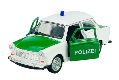 Welly Trabant Trabbi 601 Limousine Polizei Grün Ca 1/34-1/39 Metal Modell Auto Die Cast Neu im Kasten von Guoml