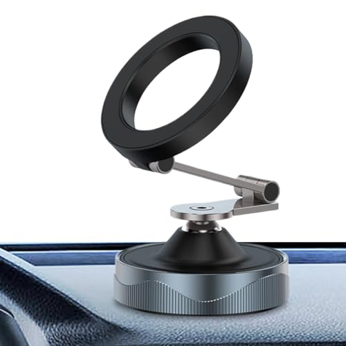 Gupcaqosjw Vakuum Magnet Handyhalter - Magnetische Handyhalterung Für Fahrzeug - 360-Grad Drehung, Dashboard Smartphone Halterung Mit Vakuum Saugnapf Für Auto, Reisen & Fitnessstudio von Gupcaqosjw