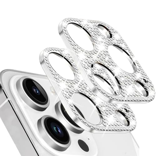Guppy Kamera-Objektivschutz für iPhone 16 Pro & iPhone 16 Pro Max, 2 Stück, glitzernd, 3D-Strasssteine, glitzernde Diamant-Kamera-Abdeckung, kratzfest, stoßfest, Objektiv, vollständiger Schutz, von Guppy