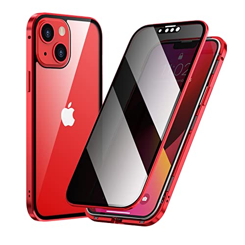 Guppy Kompatibel mit Anti-Peeping-Hülle für iPhone 14, magnetische Glashülle, eingebauter Kameralinsenschutz, Sichtschutz, Glasschutz, Stoßfängerhülle, Anti-Peep-Abdeckung mit Schloss, Rot Guppy Kompatibel mit Anti-Peeping-Hülle für iPhone 14, magnetische Glashülle, eingebauter Kameralinsenschutz, Sichtschutz, Glasschutz, Stoßfängerhülle, Anti-Peep-Abdeckung mit Schloss, Rot von Guppy