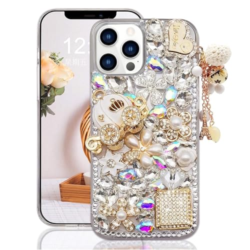 Guppy Schutzhülle für iPhone 15 Pro Max, Glitzer-Hülle, luxuriöser Diamant, Strass, Edelstein, 3D und Blume, Edelstein, Kürbis, Autoturm-Anhänger, Perlen, weiche TPU-Rückseite, kompatibel mit Frauen, Guppy Schutzhülle für iPhone 15 Pro Max, Glitzer-Hülle, luxuriöser Diamant, Strass, Edelstein, 3D und Blume, Edelstein, Kürbis, Autoturm-Anhänger, Perlen, weiche TPU-Rückseite, kompatibel mit Frauen, von Guppy