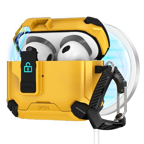 Guppy Schutzhülle für AirPods 2. / 1. Schutzhülle mit Handy-Ständer und Reinigungsset, kompatibel mit MagSafe, magnetisches automatisches Schloss für AirPods, Ladehülle, Gelb Guppy Schutzhülle für AirPods 2. / 1. Schutzhülle mit Handy-Ständer und Reinigungsset, kompatibel mit MagSafe, magnetisches automatisches Schloss für AirPods, Ladehülle, Gelb von Guppy