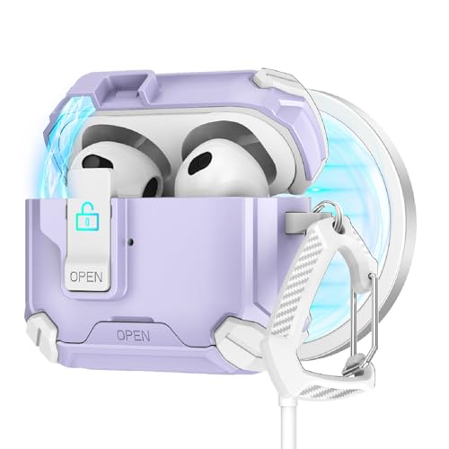 Guppy Schutzhülle für AirPods 2. / 1. Secure Lock mit Handy-Ständer und Reinigungsset, kompatibel mit MagSafe, magnetisches automatisches Schloss für AirPod-Ladehülle, Violett Guppy Schutzhülle für AirPods 2. / 1. Secure Lock mit Handy-Ständer und Reinigungsset, kompatibel mit MagSafe, magnetisches automatisches Schloss für AirPod-Ladehülle, Violett von Guppy