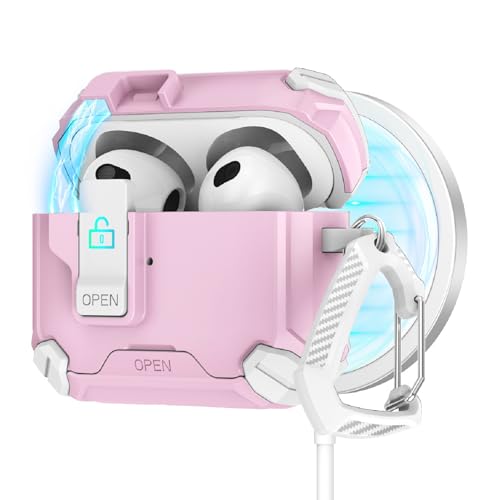 Guppy Schutzhülle für AirPods 2. / 1. Secure Lock mit Handy-Ständer und Reinigungsset, kompatibel mit MagSafe, magnetisches automatisches Schloss für AirPods, Ladehülle, Rosa Guppy Schutzhülle für AirPods 2. / 1. Secure Lock mit Handy-Ständer und Reinigungsset, kompatibel mit MagSafe, magnetisches automatisches Schloss für AirPods, Ladehülle, Rosa von Guppy