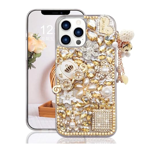 Guppy Schutzhülle für iPhone 16 Pro Max, Glitzer-Hülle, luxuriöser Diamant, Strass, Edelstein, 3D und Blume, Edelstein, Kürbis, Autoturm-Anhänger, Perlen, weiche TPU-Rückseite, kompatibel mit Frauen, Guppy Schutzhülle für iPhone 16 Pro Max, Glitzer-Hülle, luxuriöser Diamant, Strass, Edelstein, 3D und Blume, Edelstein, Kürbis, Autoturm-Anhänger, Perlen, weiche TPU-Rückseite, kompatibel mit Frauen, von Guppy