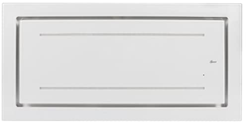 GURARI Deckenhaube GCH C 341 WH 90 PrimeEinbau Dunstabzugshaube 90 cm Weiß Glas | Effizient Saugstark 1000m³ | Umlufthaube/Ablufthaube | LED Strip von Gurari