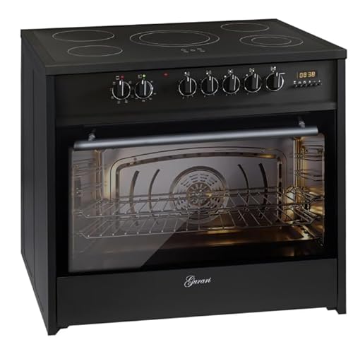 GURARI Elektro Standherd GCH E 912 BL Herd 90 cm Schwarz Glaskeramik Herd Range Coocker 121 L | 8 Funktionen | Heißluft | Grill | Elektro Herd 5 Hi-Light Zonen Kochfeld | Teleskopauszug GURARI Elektro Standherd GCH E 912 BL Herd 90 cm Schwarz Glaskeramik Herd Range Coocker 121 L | 8 Funktionen | Heißluft | Grill | Elektro Herd 5 Hi-Light Zonen Kochfeld | Teleskopauszug von Gurari
