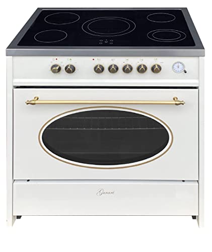 GURARI Elektro Standherd GCH E 912 CR Retro Standherd 90 cm Creme | Glaskeramik Herd Range Coocker 121 L | 8 Funktionen | Heißluft | Grill | Elektro Herd 5 Hi-Light Zonen Kochfeld | Teleskopauszug GURARI Elektro Standherd GCH E 912 CR Retro Standherd 90 cm Creme | Glaskeramik Herd Range Coocker 121 L | 8 Funktionen | Heißluft | Grill | Elektro Herd 5 Hi-Light Zonen Kochfeld | Teleskopauszug von Gurari