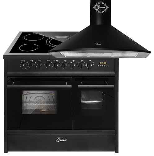 GURARI Elektro-Standherd GCH E 912 DF BL+GCH 046 Bl 9, Elektro Standherd 90 cm mit 1-fach-Teleskopauszug, Doppelbackofen+Dunstabzugshaube 90 cm GURARI Elektro-Standherd GCH E 912 DF BL+GCH 046 Bl 9, Elektro Standherd 90 cm mit 1-fach-Teleskopauszug, Doppelbackofen+Dunstabzugshaube 90 cm von Gurari